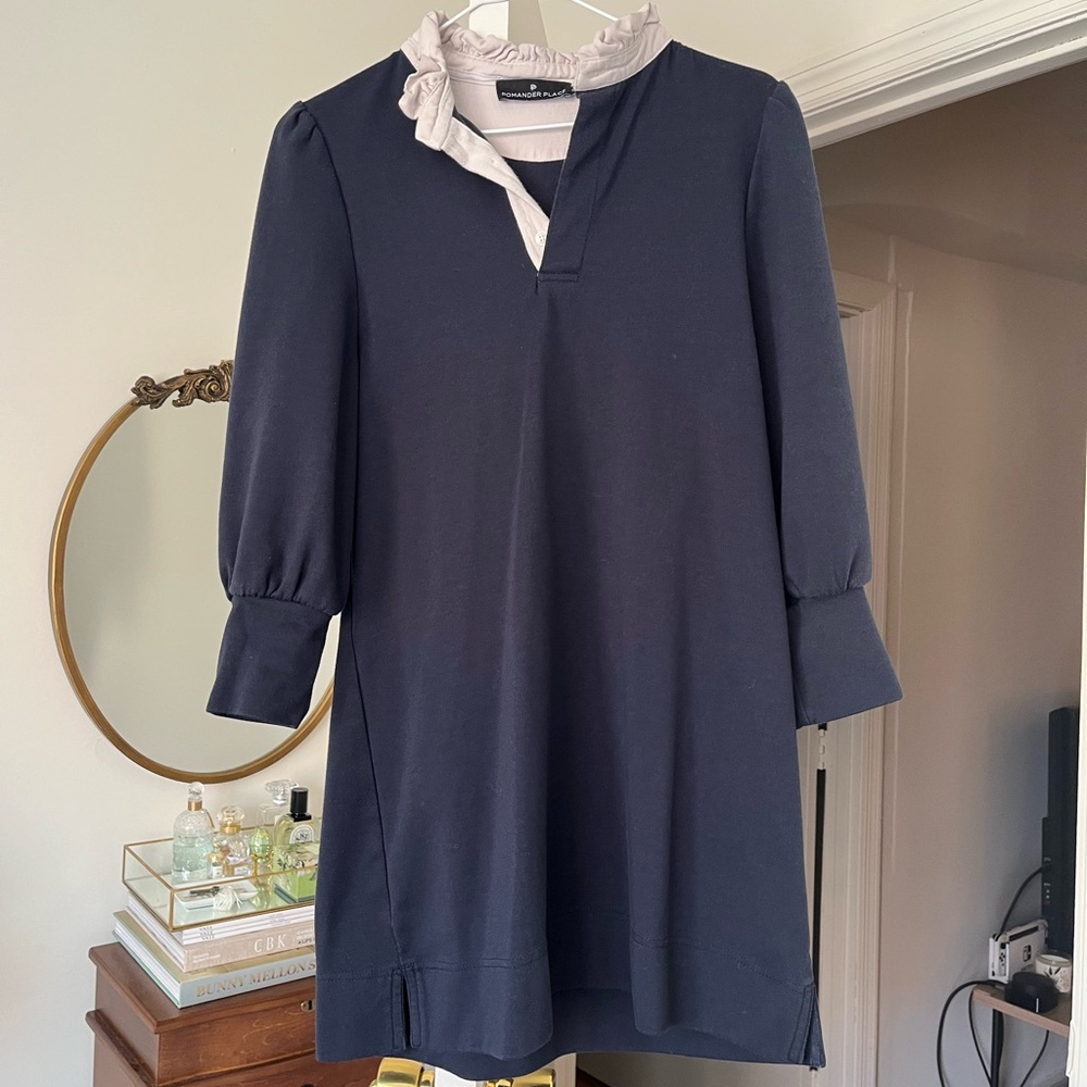 Tuckernuck Navy Charlotte Terry Dress